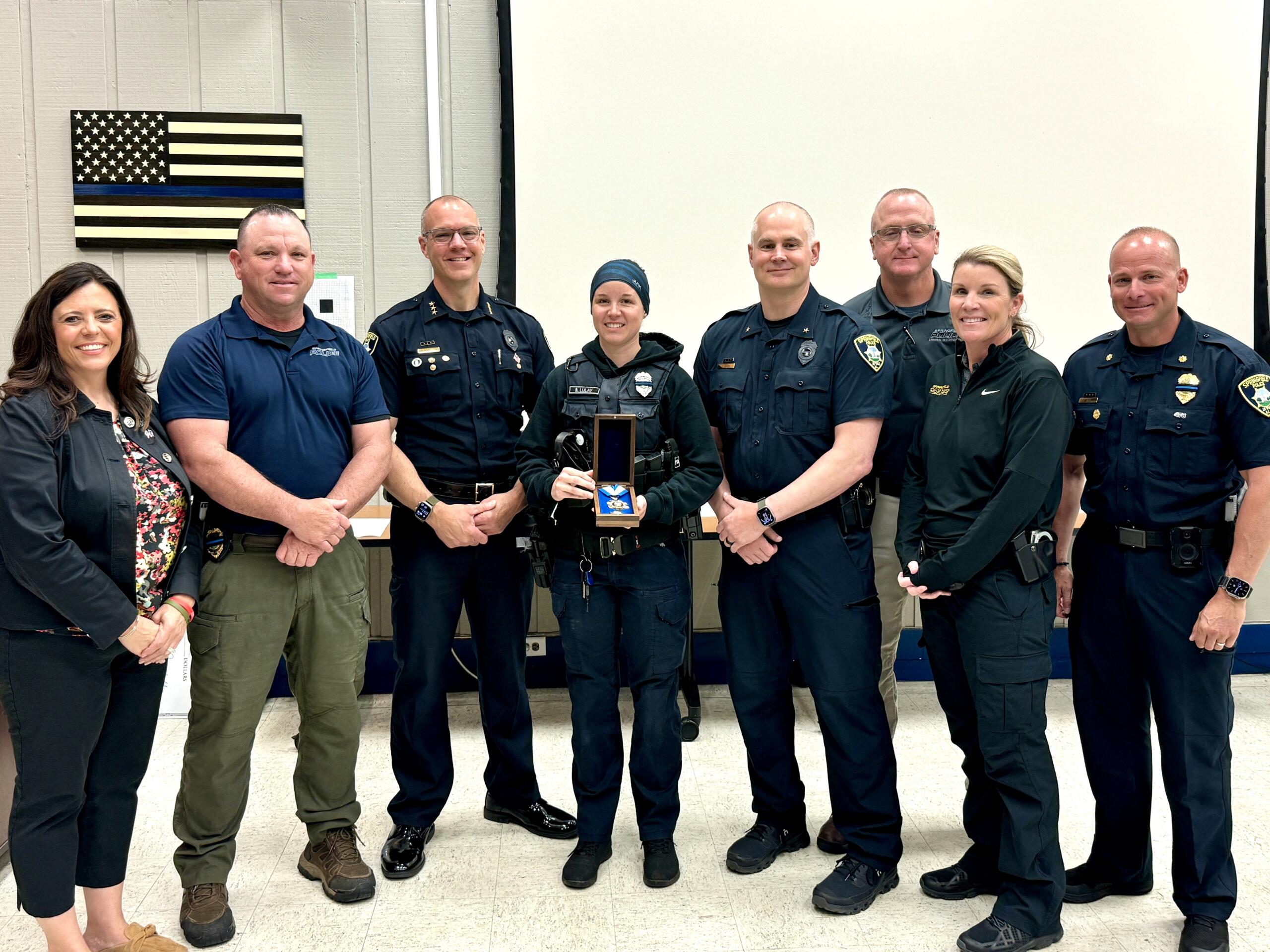 Springfield Police Department Office Samantha Lulay received Life Saving Award