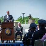 Illinois Treasurer Michael Frerichs speaks at Police Memorial