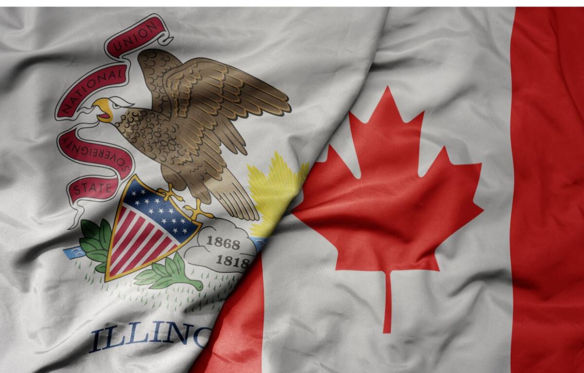 State of Illinois and Canadian flags