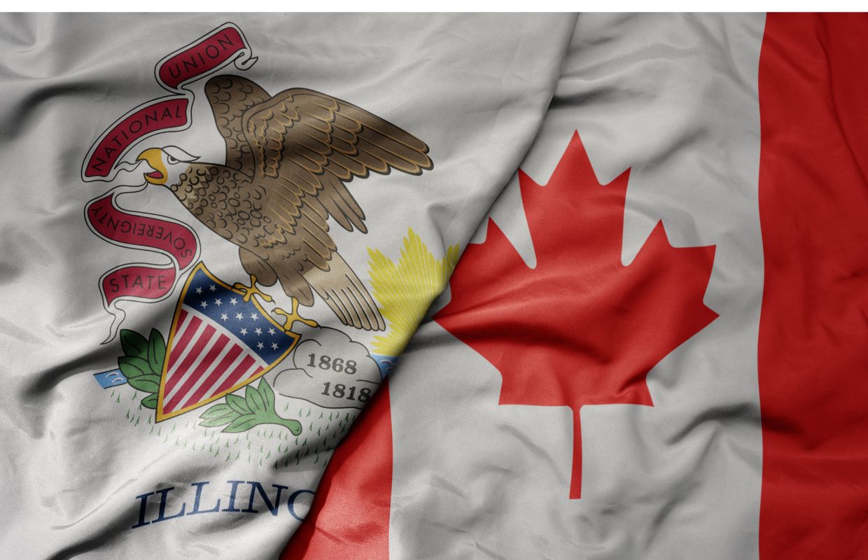State of Illinois and Canadian flags
