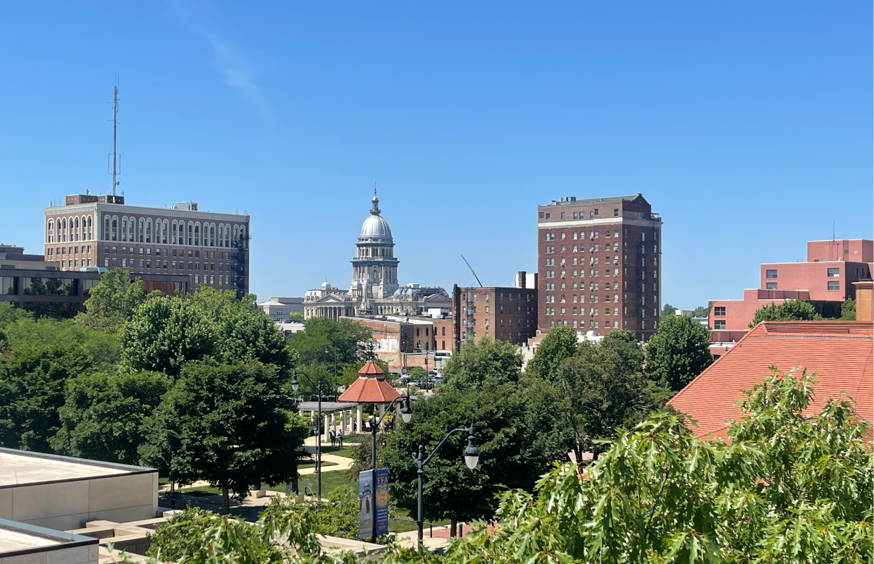 Downtown Springfield with Capitol in the distance