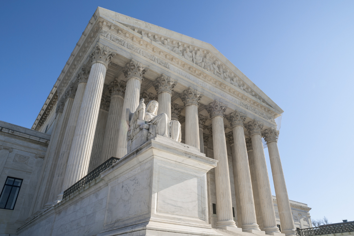 US Supreme Court building facade in Washington D.C.