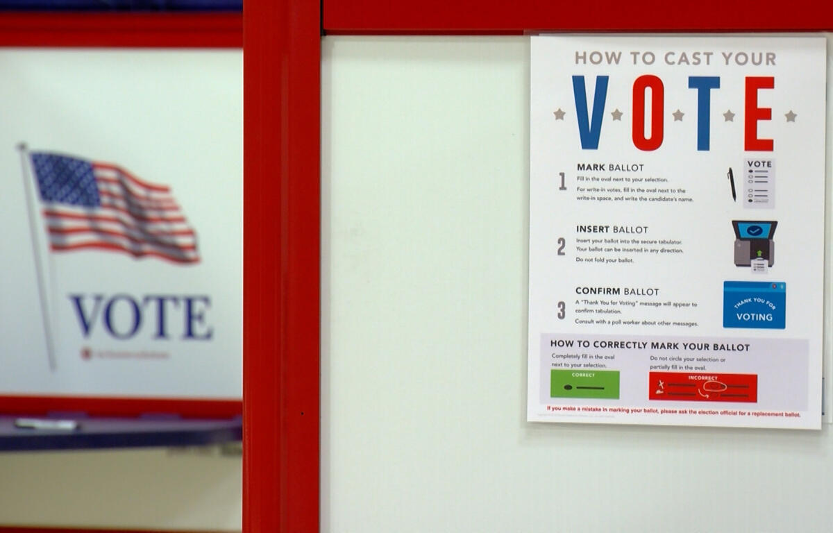 Voting booth in Sangamon County