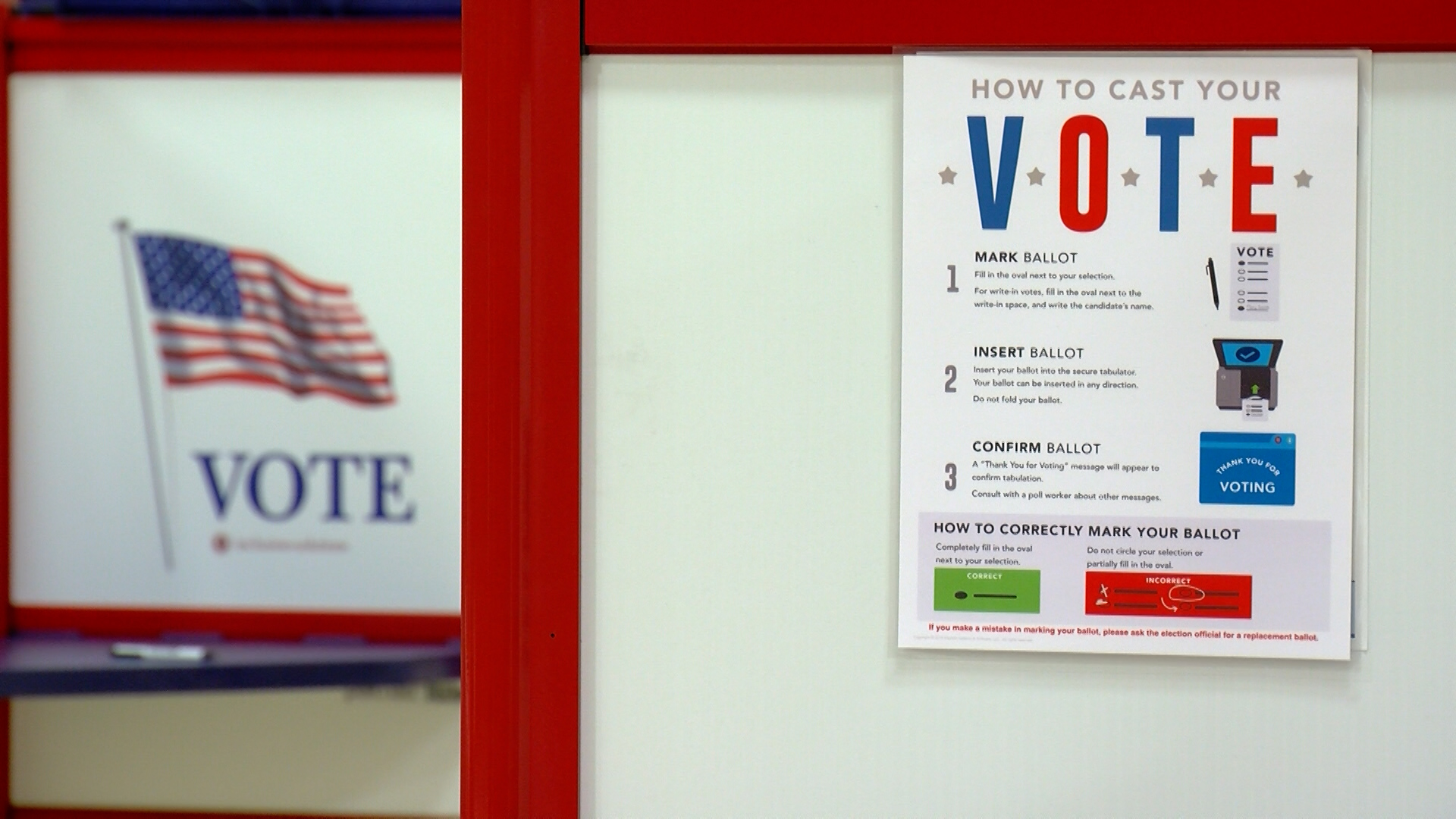 Voting booth in Sangamon County