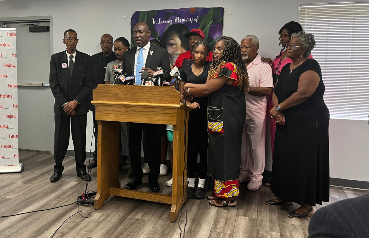 Massey family with attorney Ben Crump