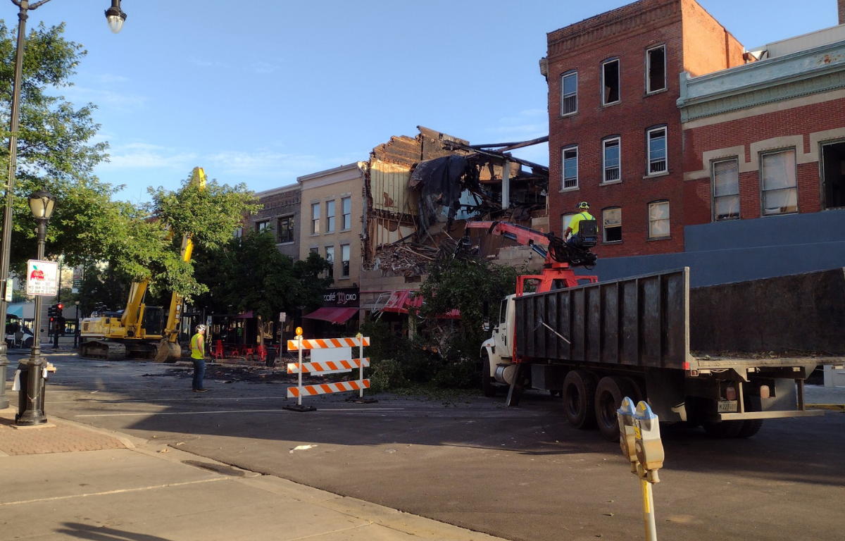 FILE - Fire destroyed or heavily damaged several buildings on East Adams St. in Springfield in 2024.