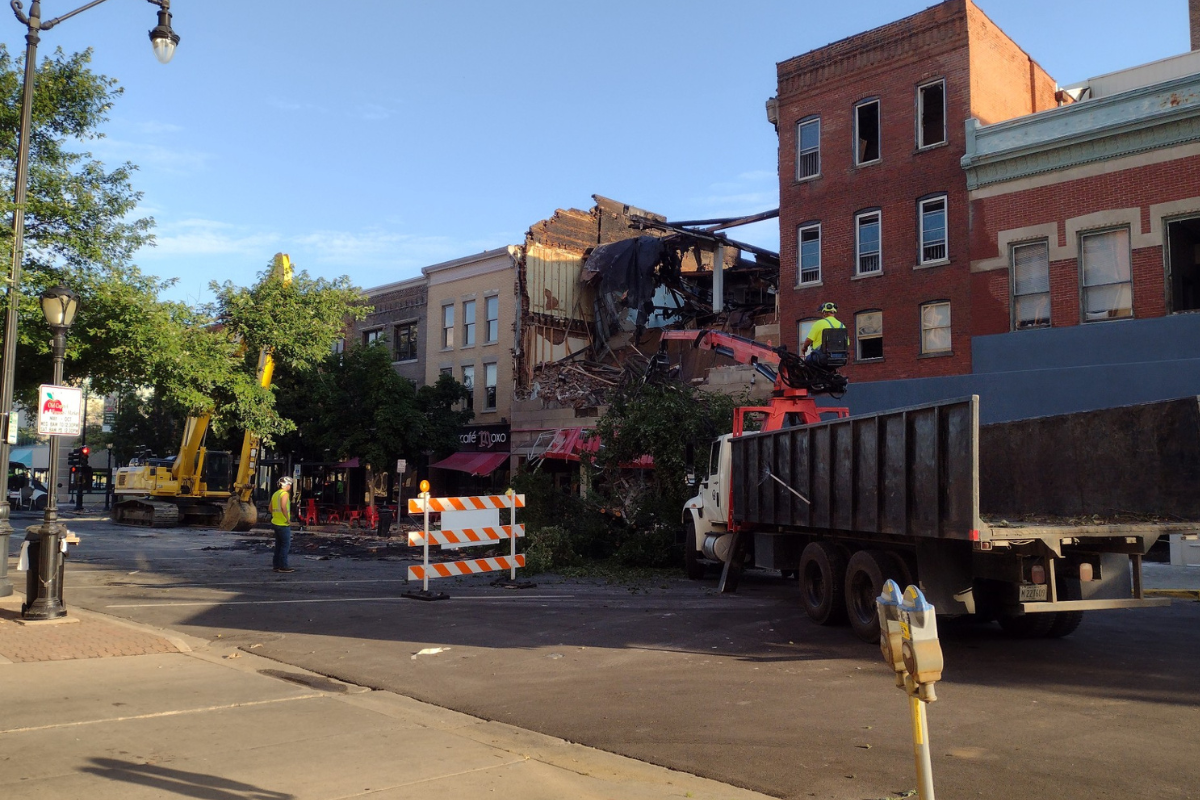 FILE - Fire destroyed or heavily damaged several buildings on East Adams St. in Springfield in 2024.