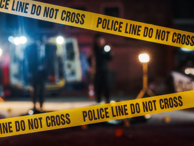 Night crime scene