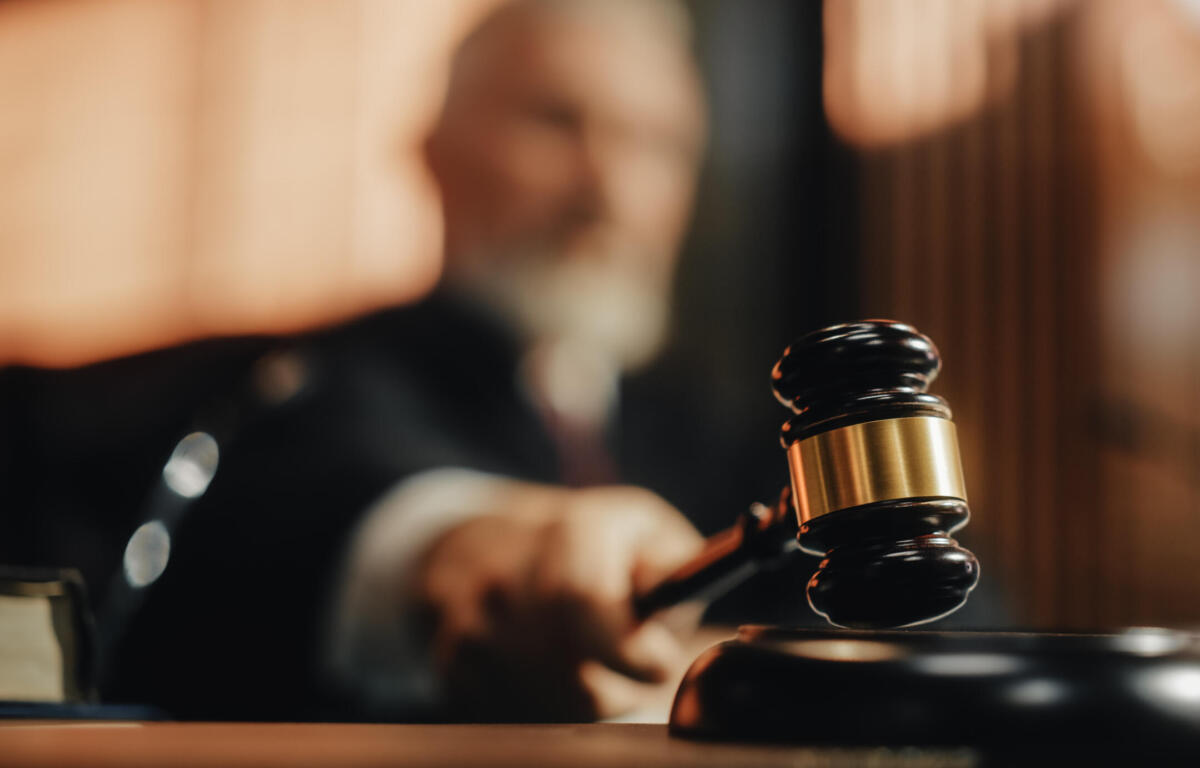 Judge with gavel