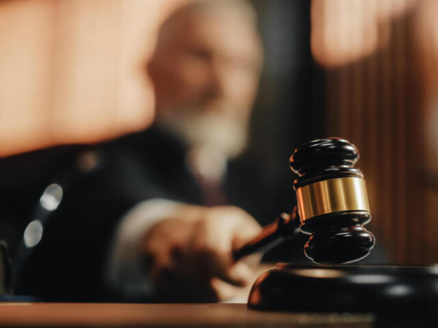Judge with gavel