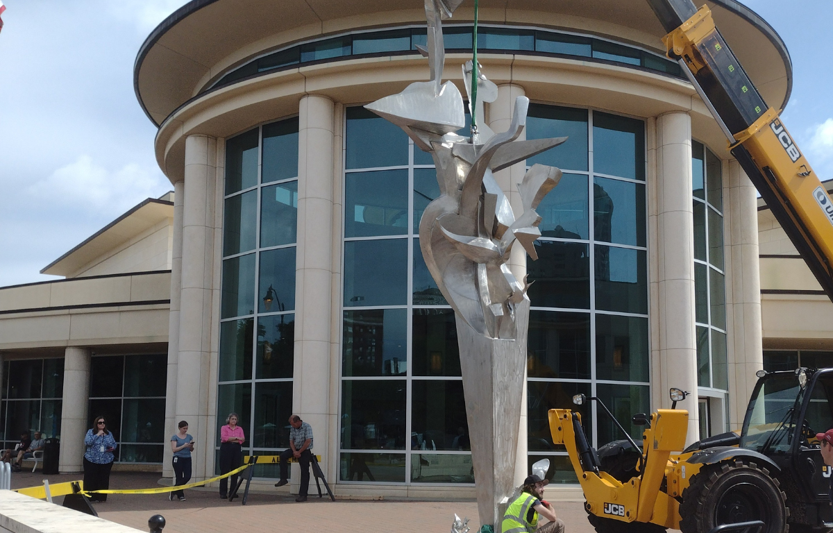 Steel Garden sculpture at ALPLM