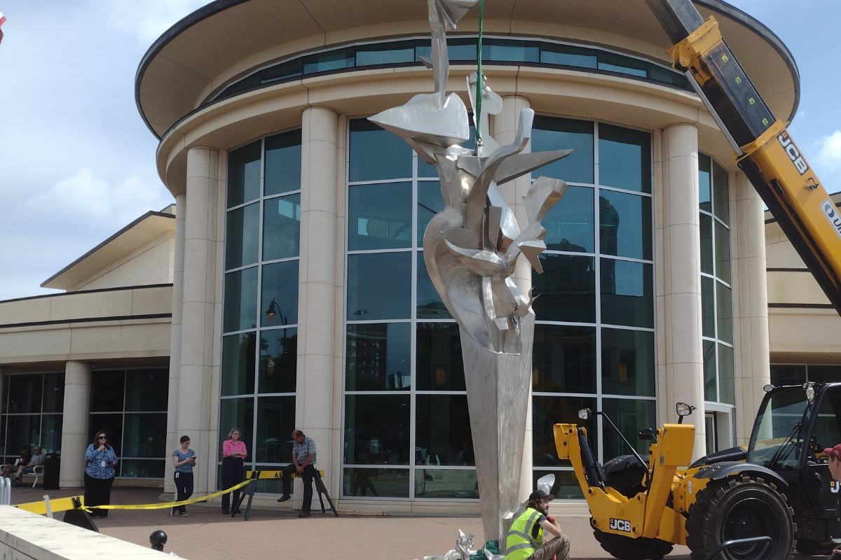 Steel Garden sculpture at ALPLM