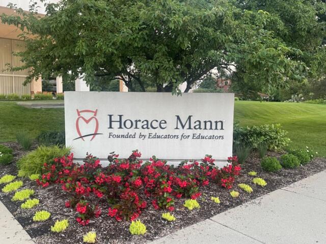 Horace Mann sign at Springfield, IL headquarters