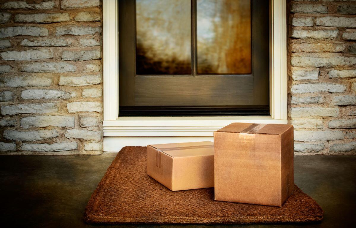 Packages on front porch