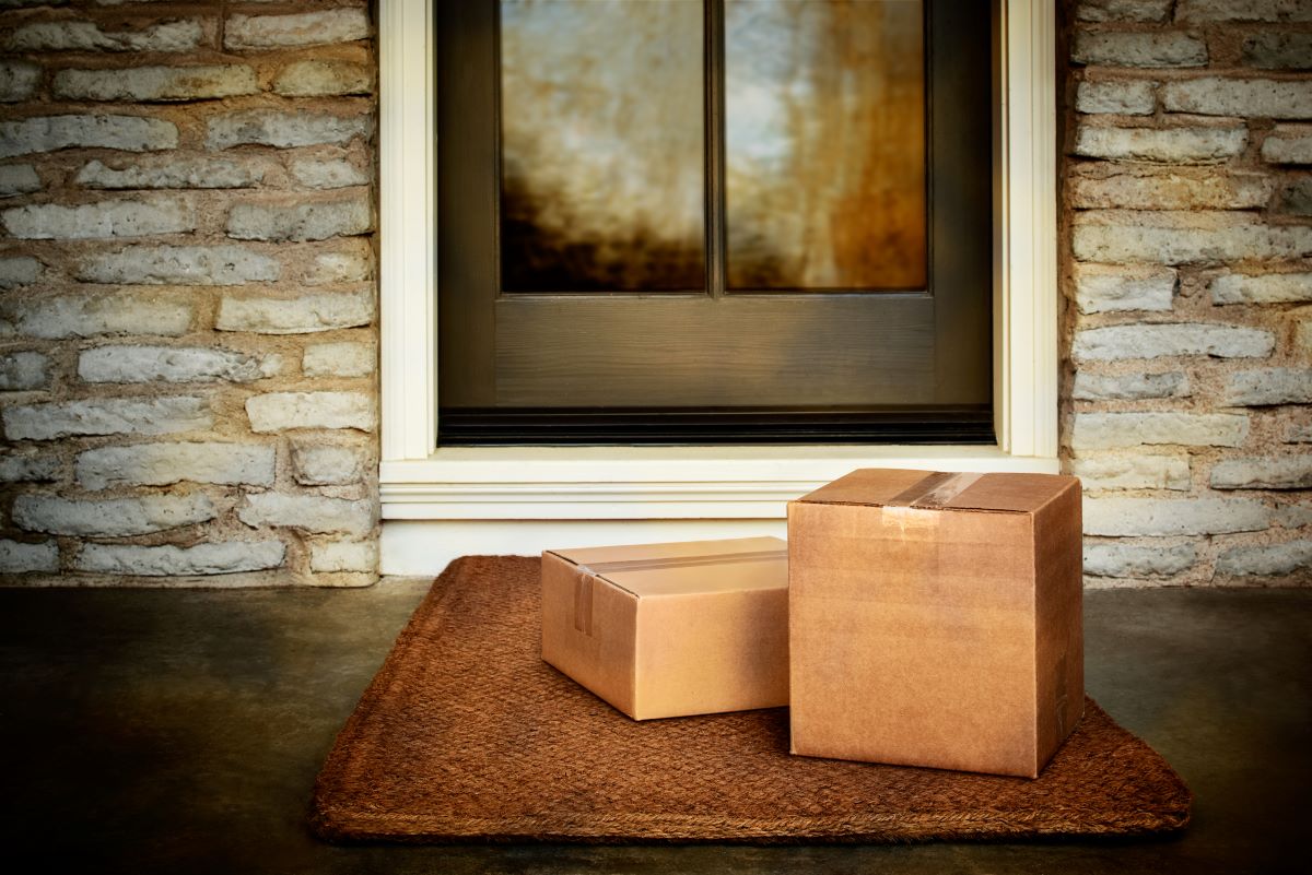 Packages on front porch
