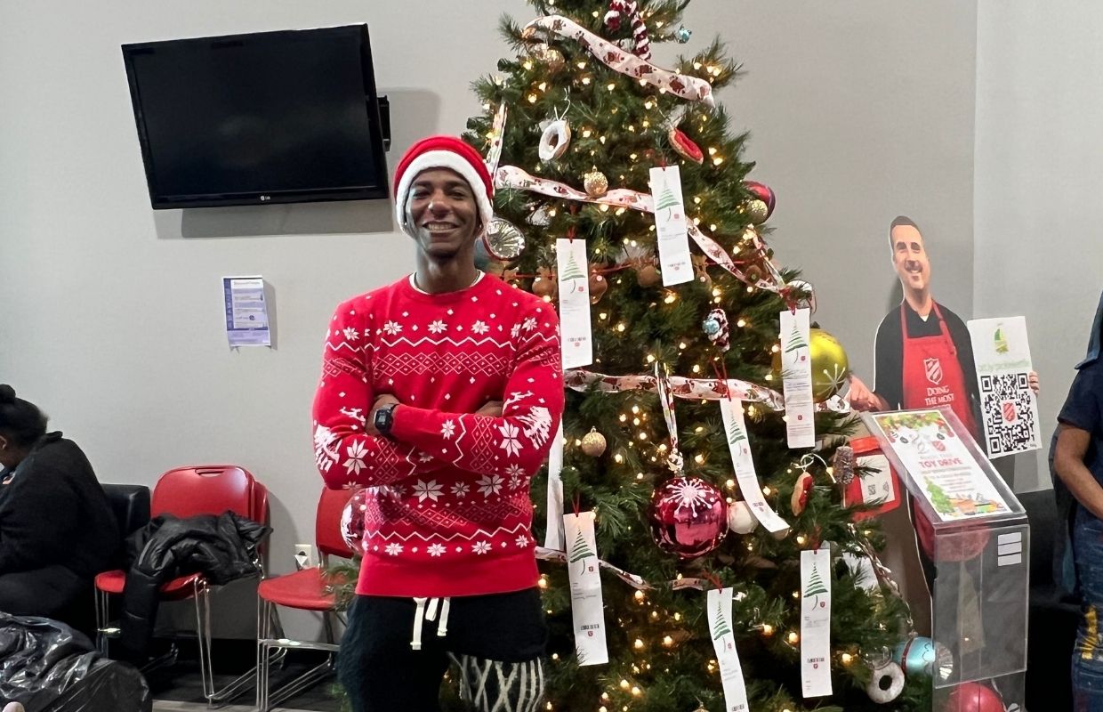 Officer Lamar Moore at the toy drive