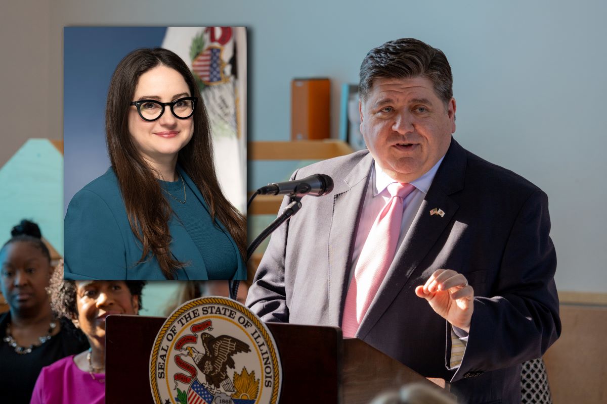 Gov. Pritzker and Teresa Ramos