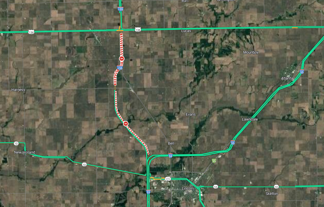 I-155 in Logan County