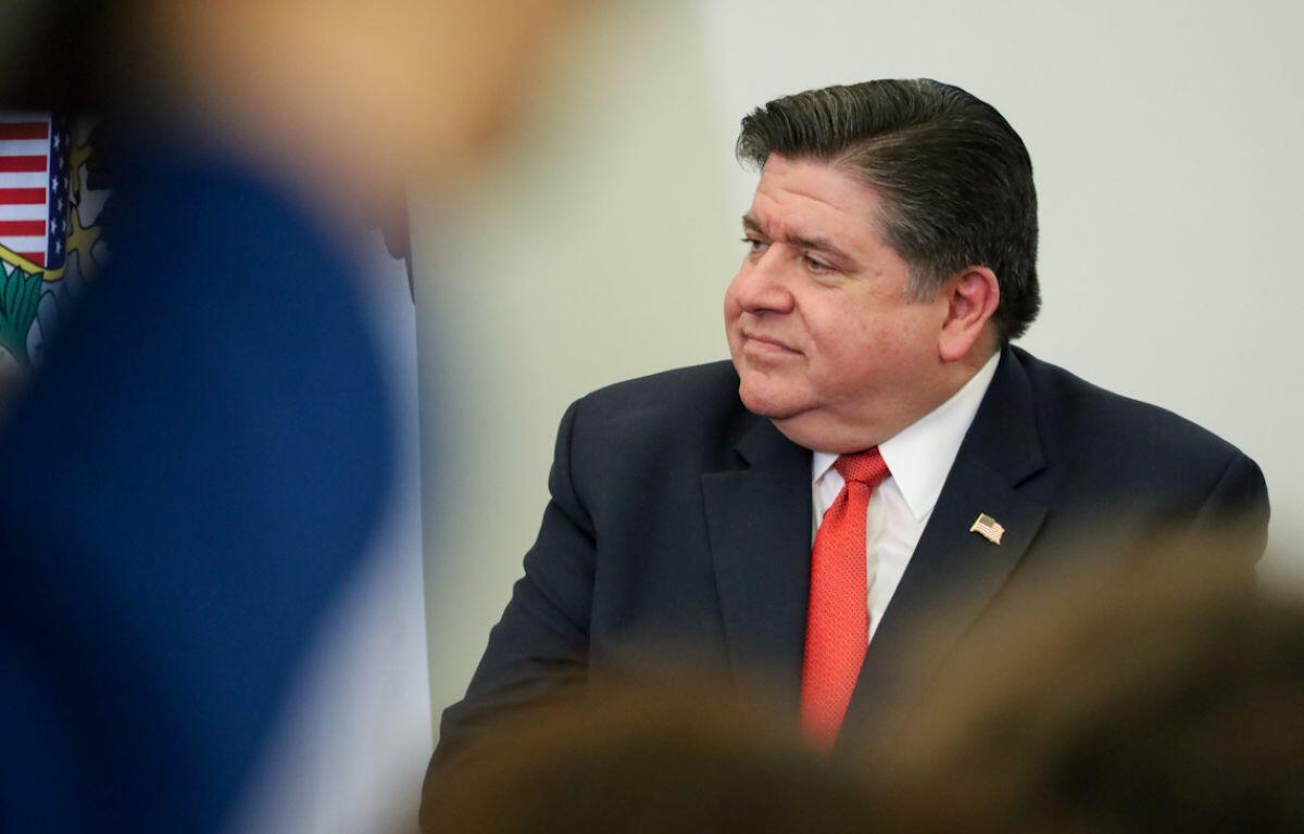 Gov. JB Pritzker at an unrelated press conference the day after President Donald Trump’s second inauguration. (Capitol News Illinois photo by Andrew Adams)