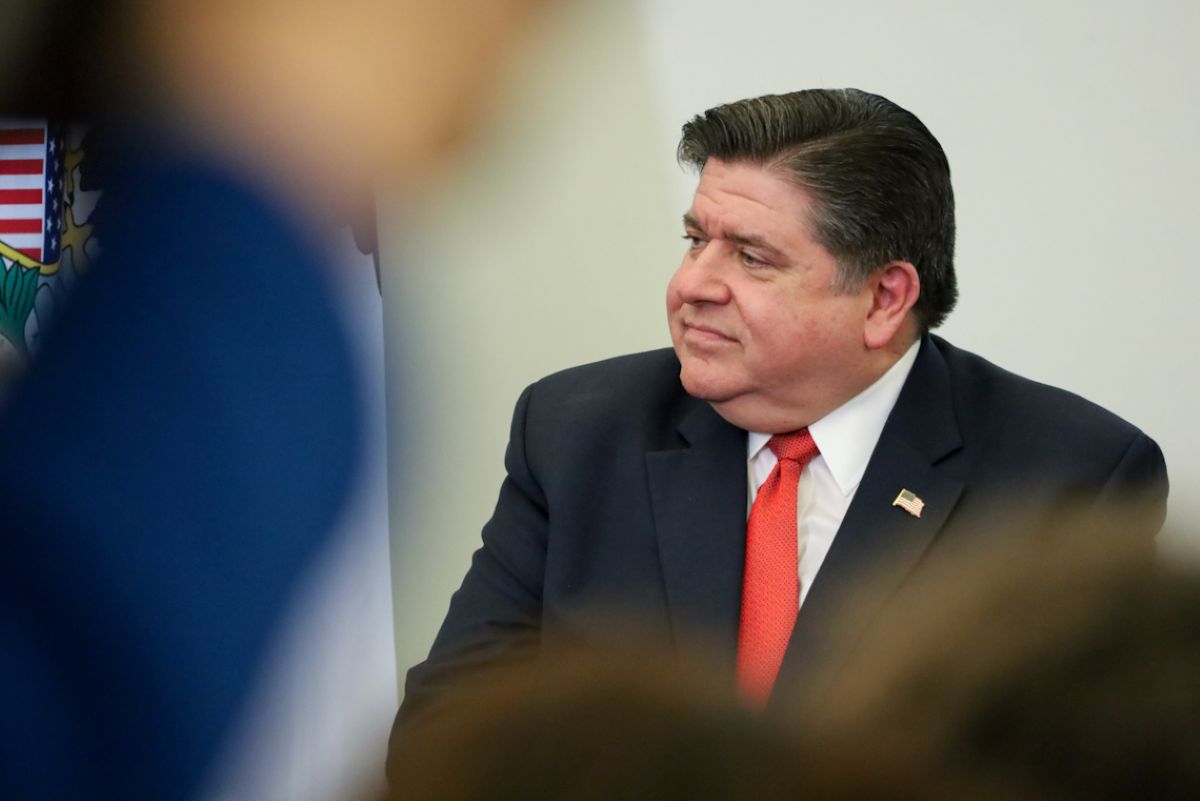 Gov. JB Pritzker at an unrelated press conference the day after President Donald Trump’s second inauguration. (Capitol News Illinois photo by Andrew Adams)