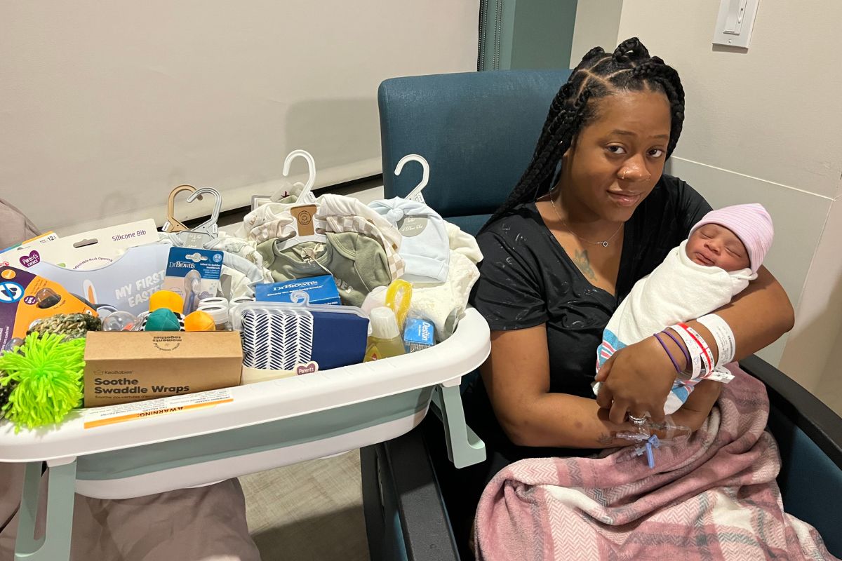 New Year's Day baby and mom