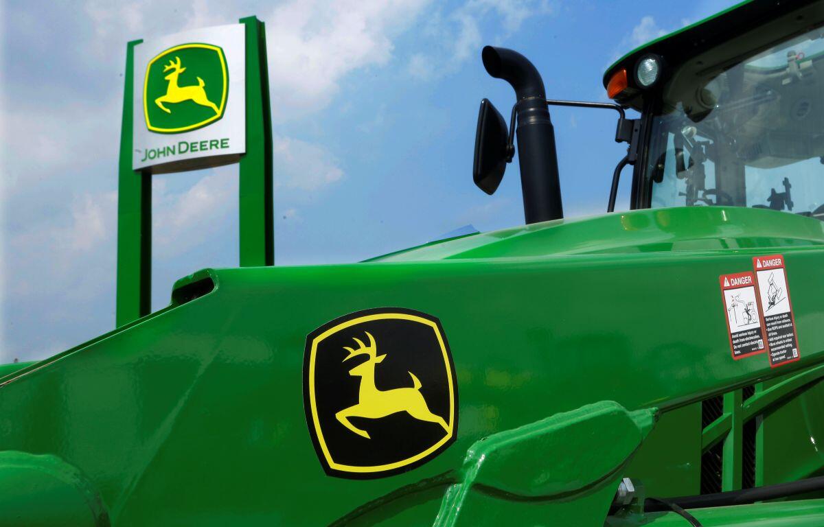 John Deere equipment is on display at the Farm Progress Show in Decatur, Ill., Aug. 31, 2015
