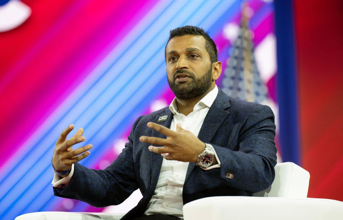 National Harbor, MD US - Mar 3, 2023: Kash Patel, former Pentagon Chief of Staff at the 2023 Conservative Action Conference (CPAC)