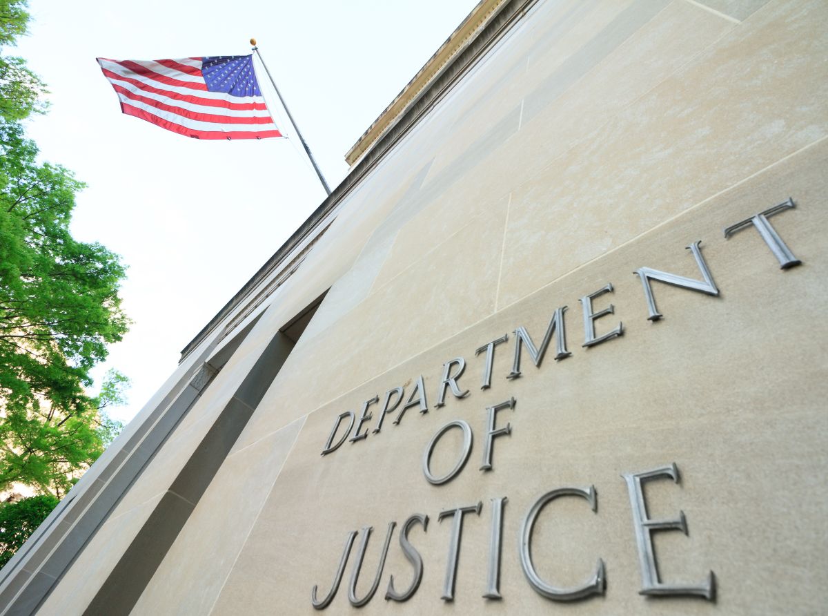 The northern facade of the Department of Justice building in the Nations capital .