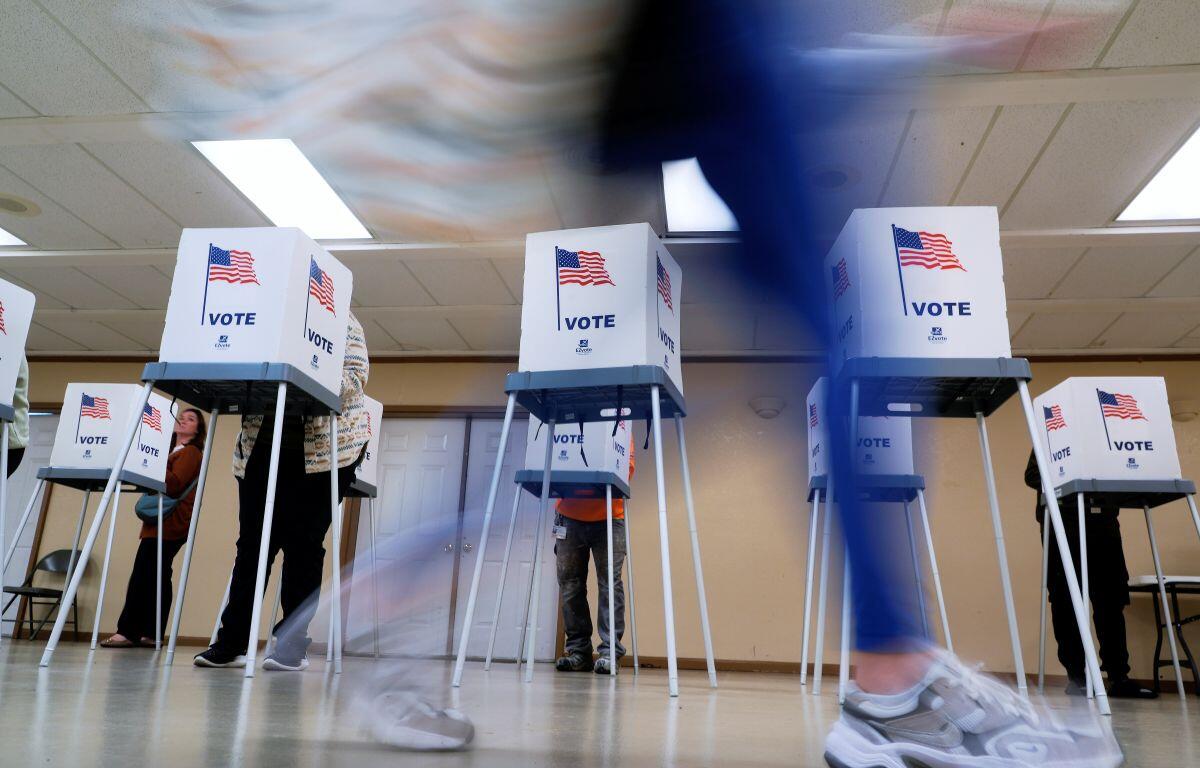 People vote, Nov. 5, 2024, in Oak Creek, Wis.