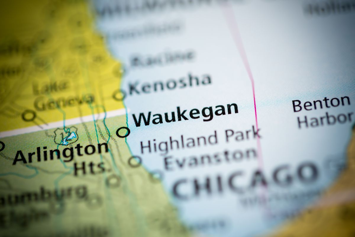 Waukegan on map