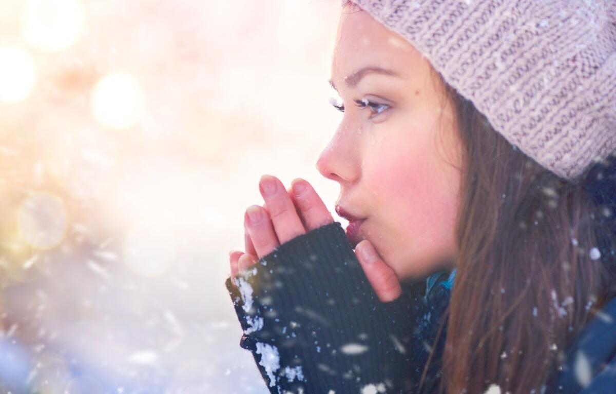woman outside in the cold