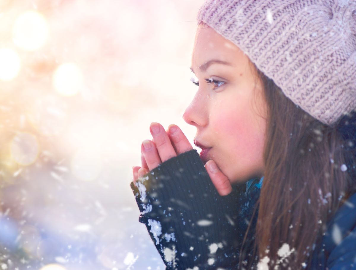 woman outside in the cold
