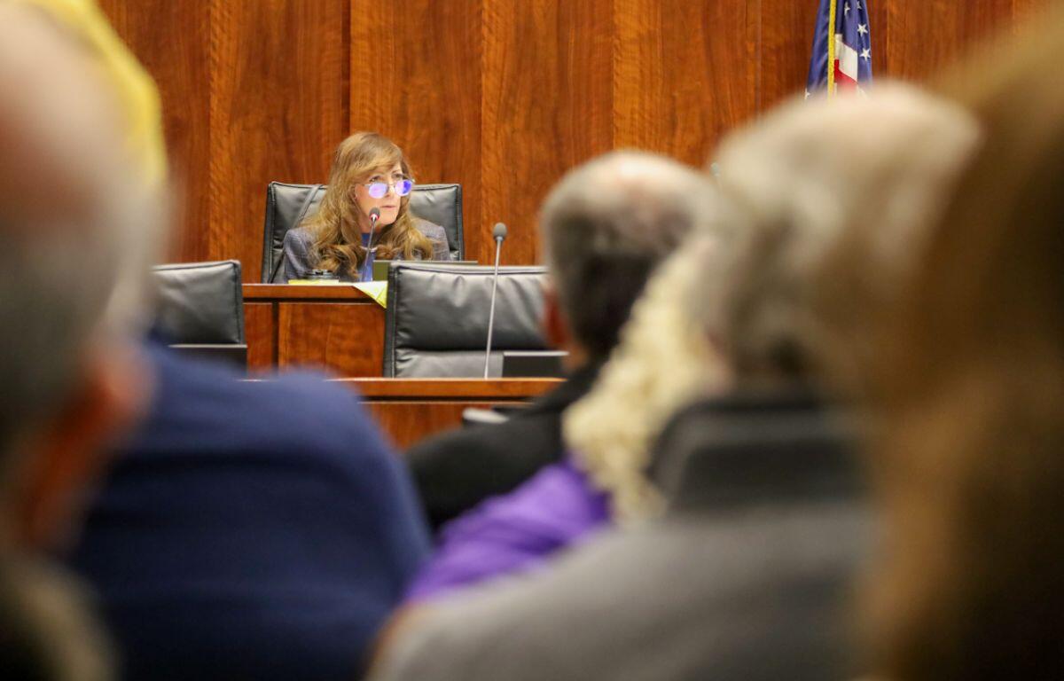 Sen. Linda Holmes, D-Aurora, speaks at a legislative hearing on a bill that would legalize “medical aid in dying.” (Capitol News Illinois photo by Andrew Adams)