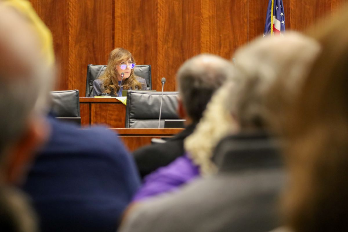 Sen. Linda Holmes, D-Aurora, speaks at a legislative hearing on a bill that would legalize “medical aid in dying.” (Capitol News Illinois photo by Andrew Adams)