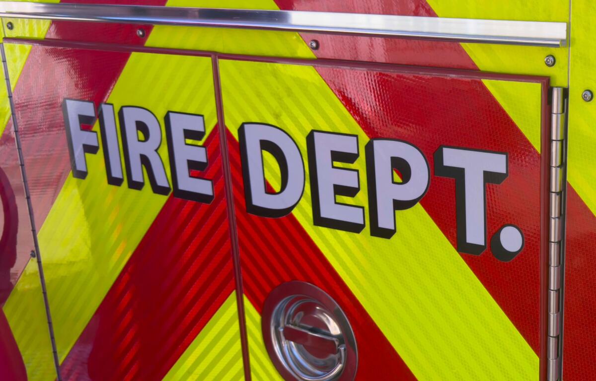 Fire truck with words Fire Dept.