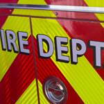 Fire truck with words Fire Dept.