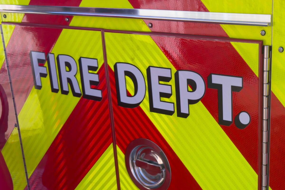 Fire truck with words Fire Dept.