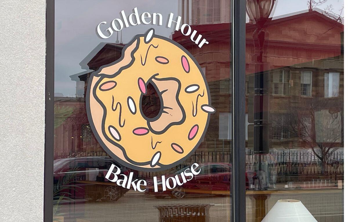 Golden Hour Bake House window
