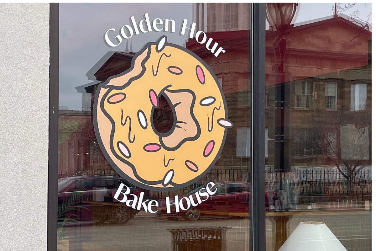 Golden Hour Bake House window