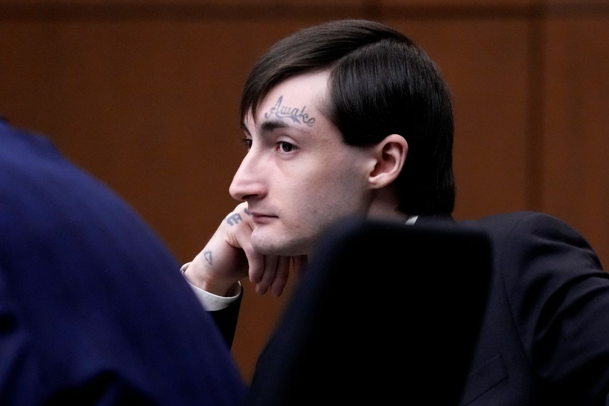 Robert E. Crimo III., watches the jury selection process during the first day of his trial at the Lake County Courthouse, Waukegan, Ill., Monday, Feb. 24, 2025. (AP Photo/Nam Y. Huh, Pool, File)