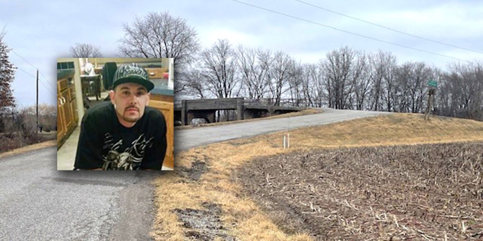 Police theorize the truck hit a bump near this railroad bridge on Binney Station Road near Staunton and threw Davenport from the truck. Bottom Inset (Kirtis Davenport)