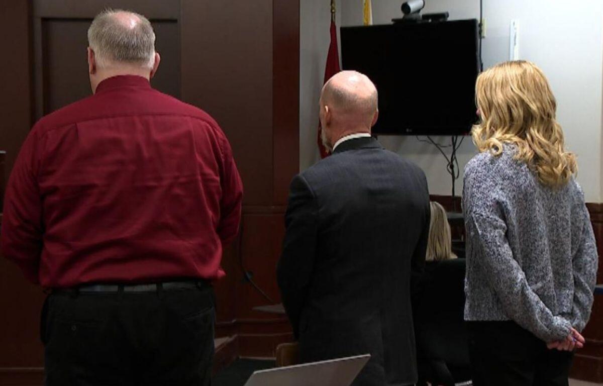 Peter Cadigan and Peggy Finley appear in court
