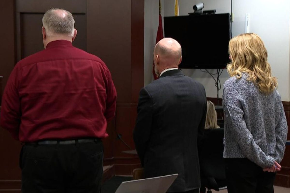 Peter Cadigan and Peggy Finley appear in court