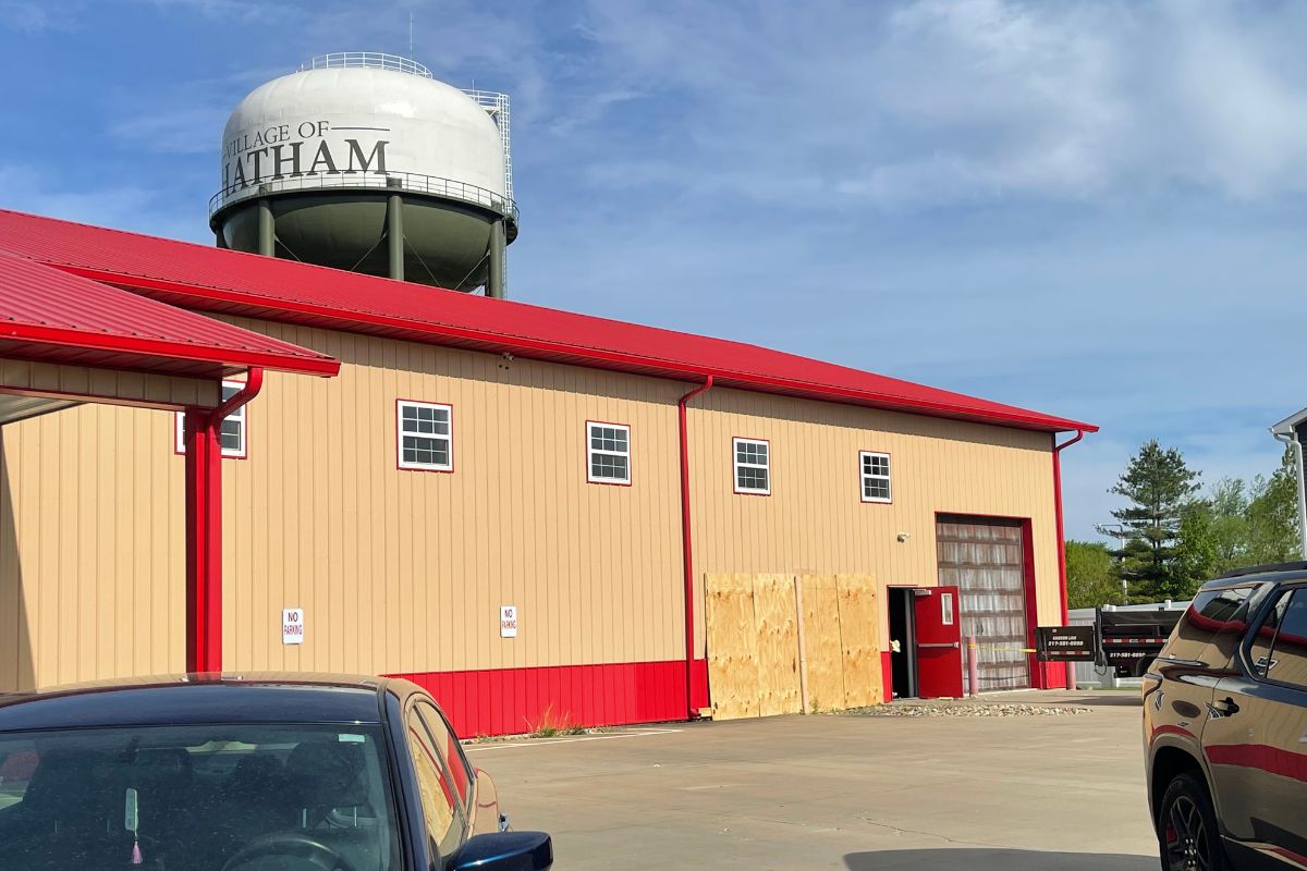 East side of YNOT building in Chatham showing damage after tragic crash on April 28, 2025