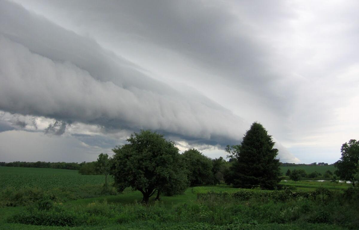 Shelf cloud over Northwest Illinois. (Photo by Janice Thompson, NOAA National Weather Service (NWS) Collection, CC BY 2.0)