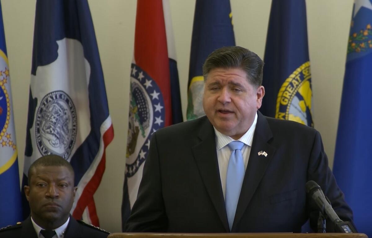 Gov. JB Pritzker speaks at Thursday's Illinois Law Enforcement Medal of Honor ceremony in Springfield. (IOCI)