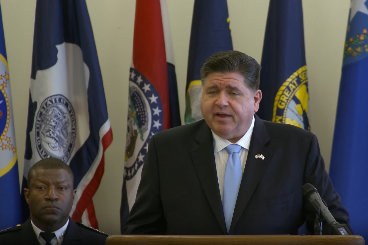 Gov. JB Pritzker speaks at Thursday's Illinois Law Enforcement Medal of Honor ceremony in Springfield. (IOCI)