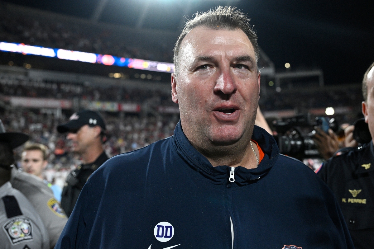 FILE - Illinois head coach Bret Bielema walks on the field after a win against South Carolina in the Citrus Bowl NCAA college football game, Tuesday, Dec. 31, 2024, in Orlando, Fla. (AP Photo/Phelan M. Ebenhack, File)