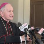 Bishop Thomas John Paproclki spoke to reporters in May, 2025.
