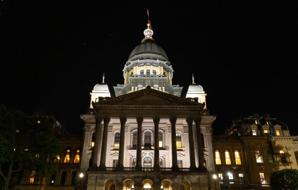 The Illinois Capitol Building is pictured on the final night of the 2025 spring session on May 31, 2025. (Capitol News Illinois photo by Andrew Adams) The Illinois Capitol Building is pictured on the final night of the 2025 spring session on May 31, 2025. (Capitol News Illinois photo by Andrew Adams)